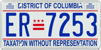 DC license plate ER7253