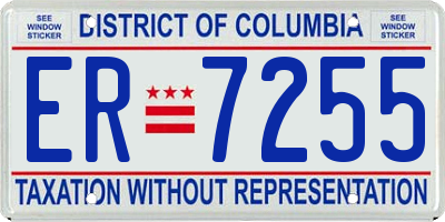 DC license plate ER7255