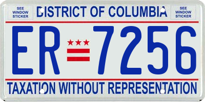 DC license plate ER7256