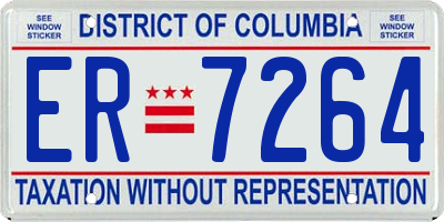 DC license plate ER7264