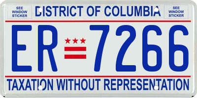DC license plate ER7266