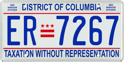 DC license plate ER7267