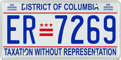 DC license plate ER7269