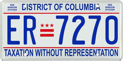 DC license plate ER7270