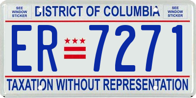 DC license plate ER7271