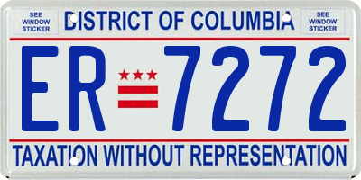 DC license plate ER7272
