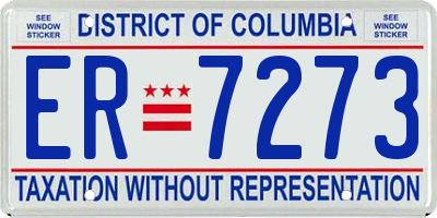 DC license plate ER7273