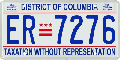 DC license plate ER7276
