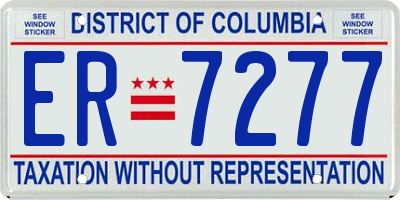 DC license plate ER7277