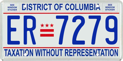 DC license plate ER7279