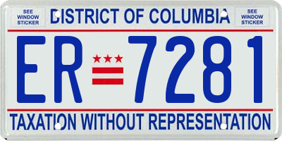 DC license plate ER7281
