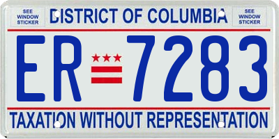 DC license plate ER7283