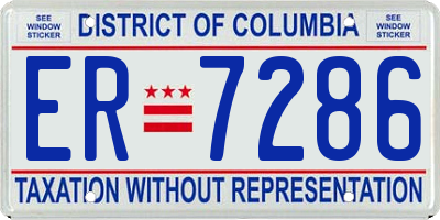 DC license plate ER7286