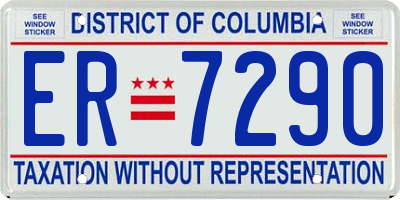 DC license plate ER7290