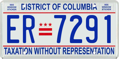DC license plate ER7291