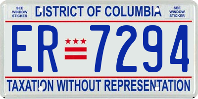 DC license plate ER7294