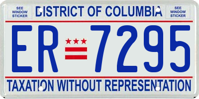 DC license plate ER7295