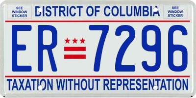 DC license plate ER7296