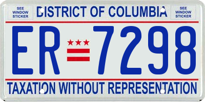 DC license plate ER7298