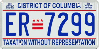 DC license plate ER7299