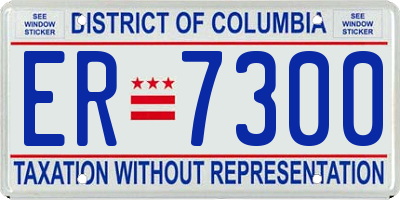 DC license plate ER7300