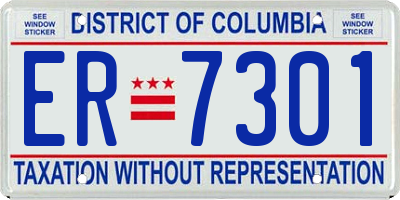DC license plate ER7301