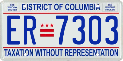 DC license plate ER7303