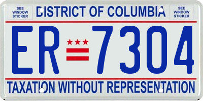 DC license plate ER7304