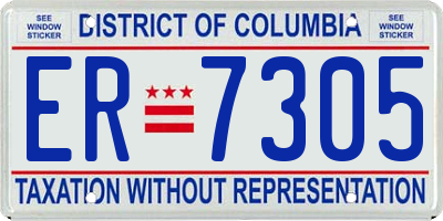 DC license plate ER7305