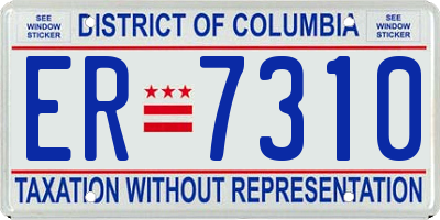 DC license plate ER7310