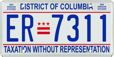 DC license plate ER7311