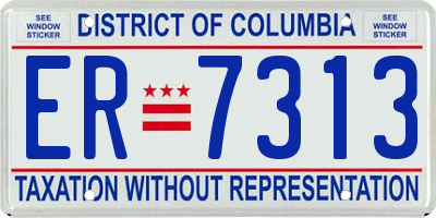 DC license plate ER7313