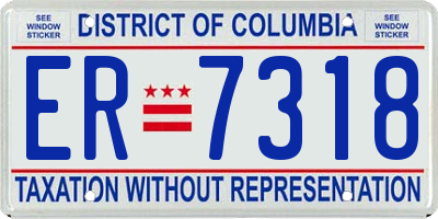 DC license plate ER7318