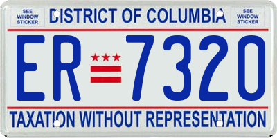 DC license plate ER7320