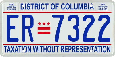DC license plate ER7322