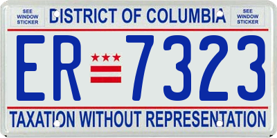 DC license plate ER7323