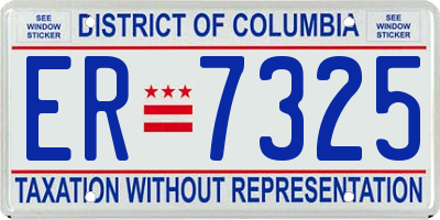 DC license plate ER7325