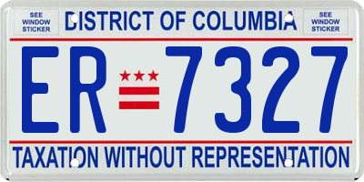 DC license plate ER7327