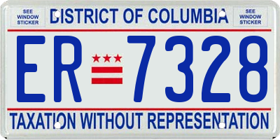 DC license plate ER7328