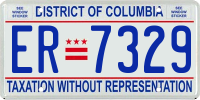 DC license plate ER7329