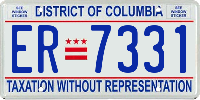 DC license plate ER7331