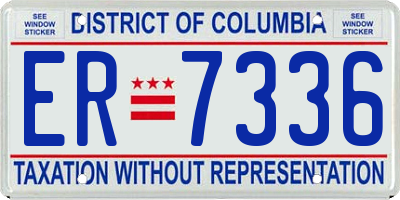 DC license plate ER7336