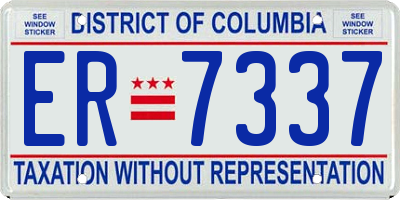 DC license plate ER7337