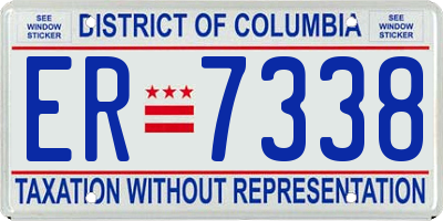 DC license plate ER7338