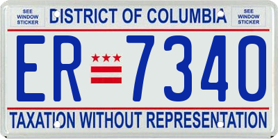 DC license plate ER7340