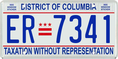 DC license plate ER7341