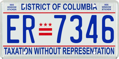 DC license plate ER7346