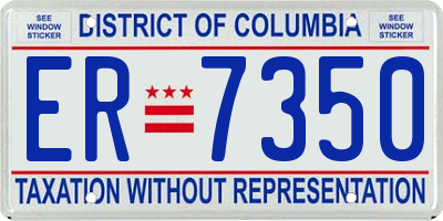 DC license plate ER7350