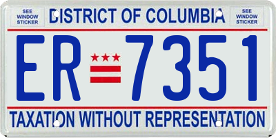 DC license plate ER7351