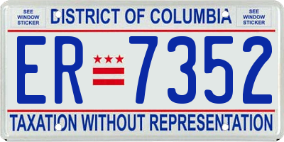 DC license plate ER7352
